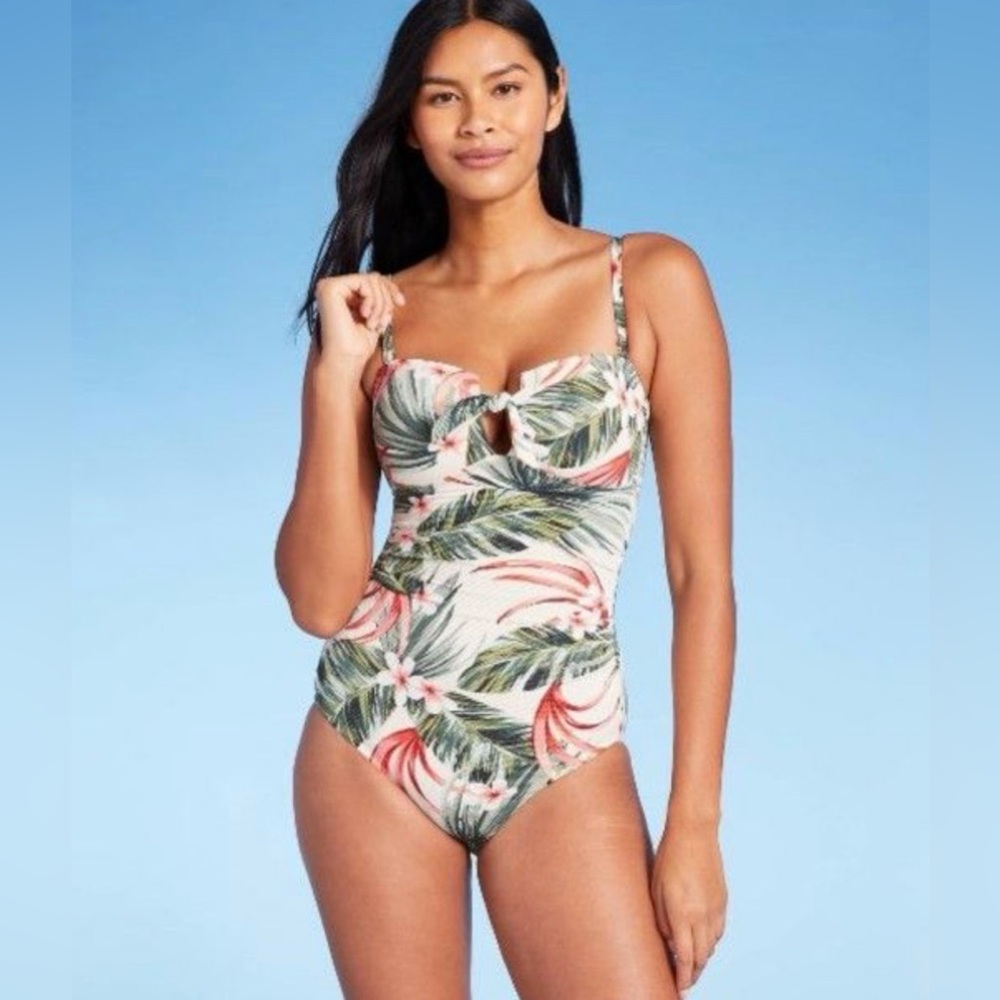 NWOT Kona Sol tropical floral Hawaiian one piece